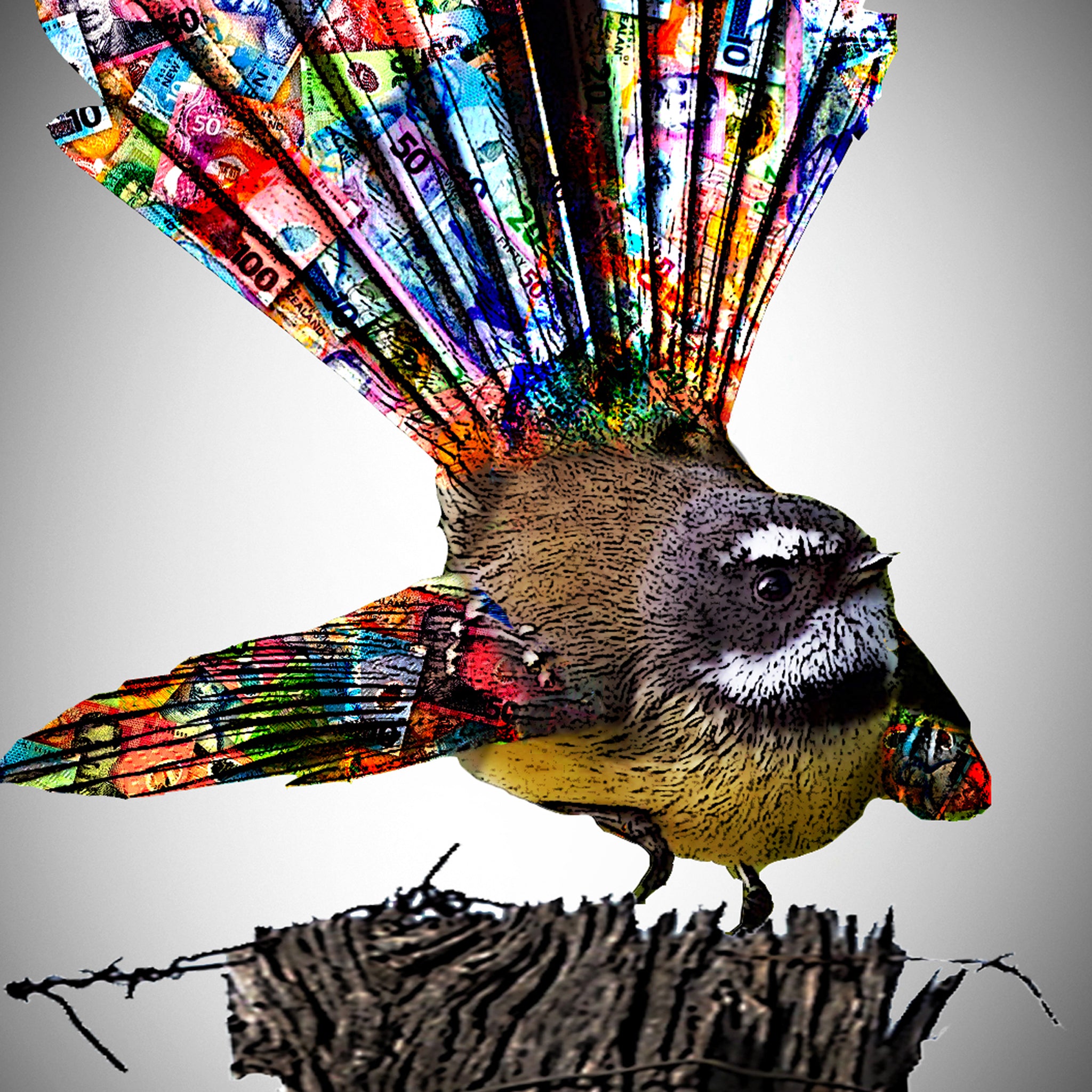 HORI Fantail Art Print: From Mozzie Collection to NZD