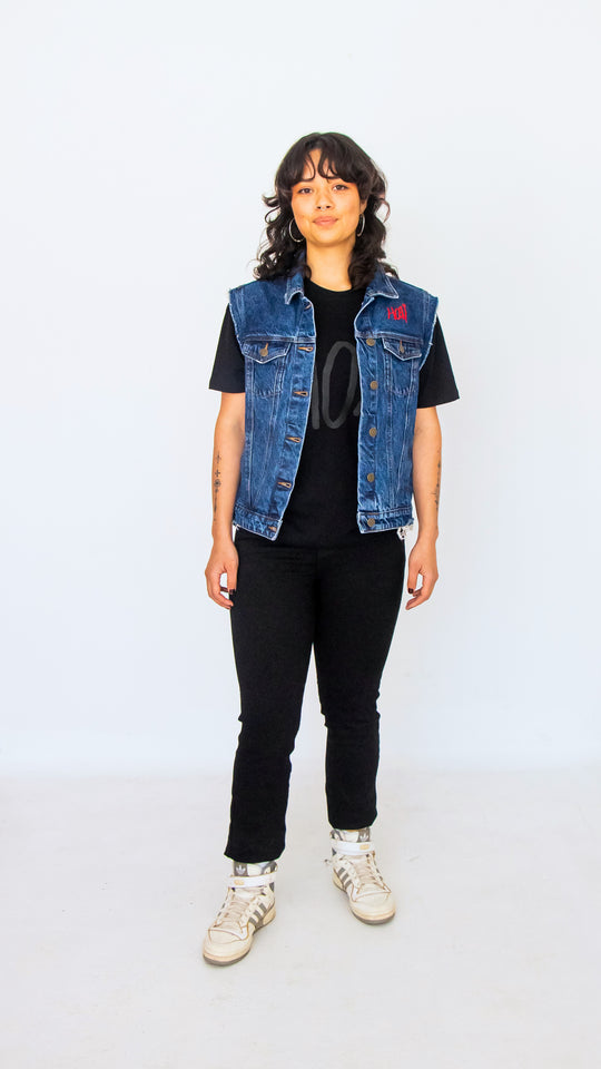 Whaea Denim Vest - Stream Line Fit