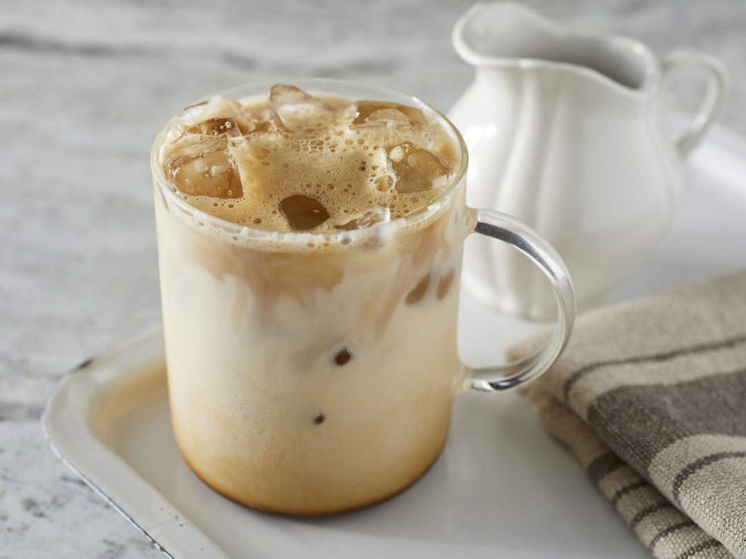 ice coffee over ice