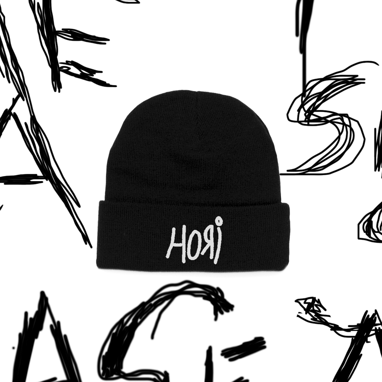 HORI Beanie - A simple and plain beanie design, featuring the HORI logo and  brand embroidered onto the front of the front..